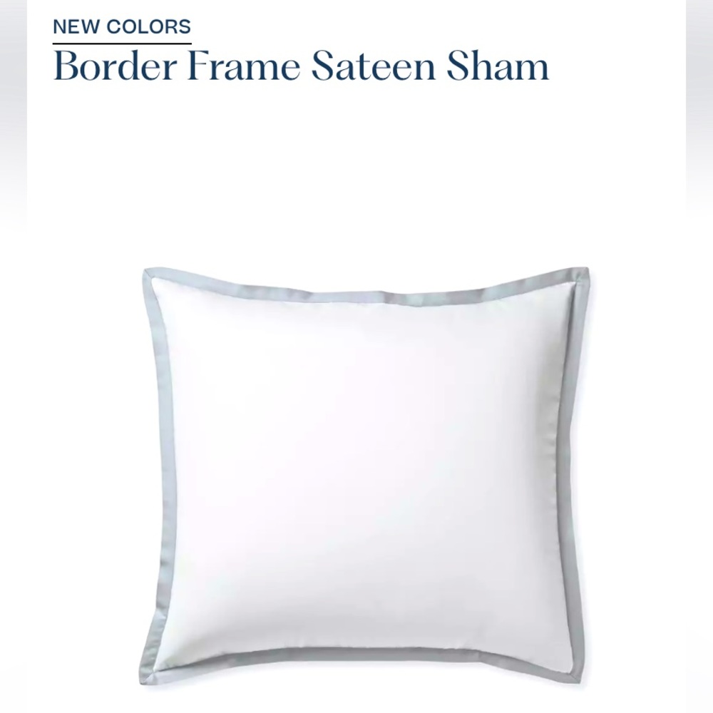 NEW Serena & Lily Border Frame Euro size shams (2, Sky color)